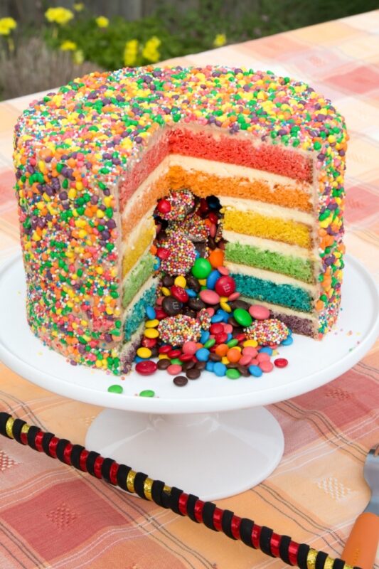 Cách làm bánh đập Pinata cầu vồng cho sinh nhật: 8 bước đơn giản 5 bánh đập pinata