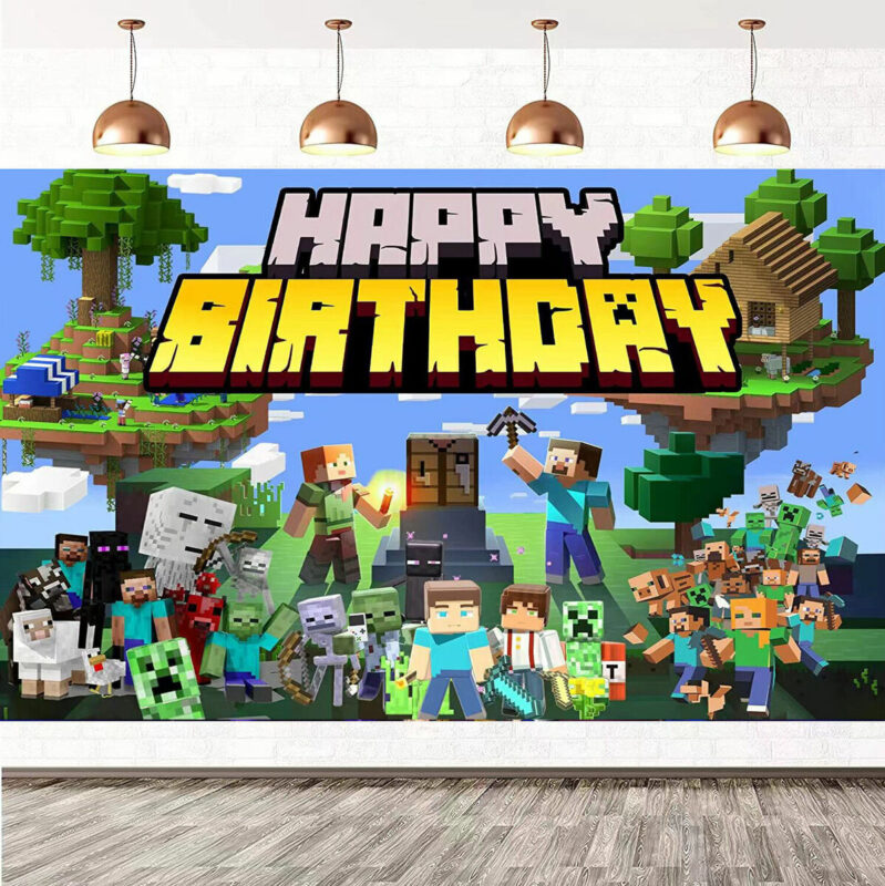 trang trí, tiệc sinh nhật, chủ đề minecraft, Cách trang trí bữa tiệc sinh nhật siêu đáng yêu theo chủ đề Minecraft