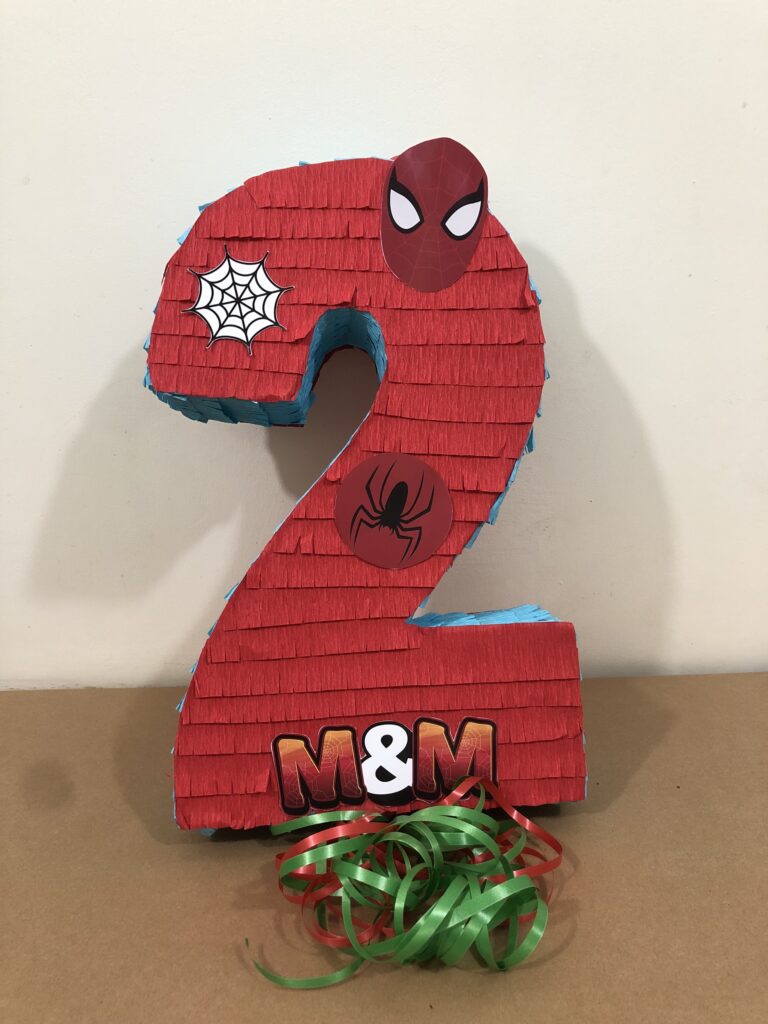 z5678644989209 4524060ec38d2140d74ab3d016cc8380 pinata for boys,boy birthday pinata,pinata hanoi 17 Spider-Man number 2 pinata for a boy's second birthday