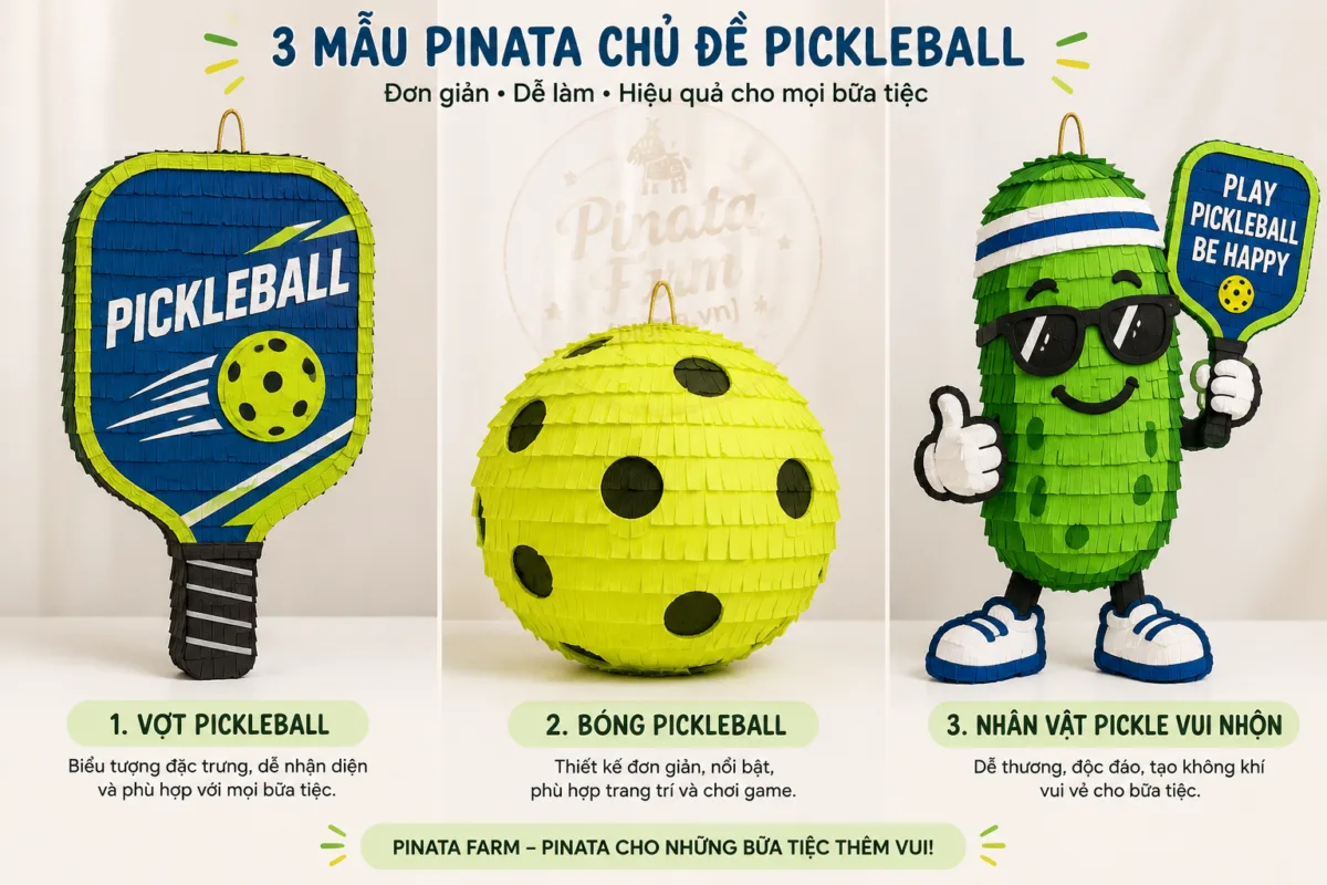 qnzbumwe 3 mau pinata chu de pickleball pinata pickleball 4 3 mẫu pinata chủ đề pickleball